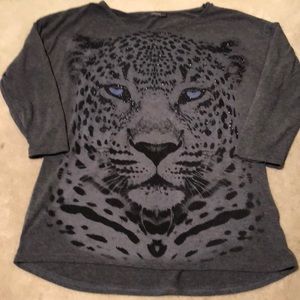 Greg leopard face print 3/4 sleeve